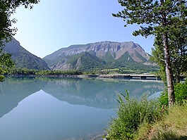 湖,spigelbild,山