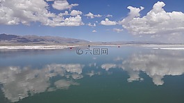 茶卡鹽湖,雪山,白云