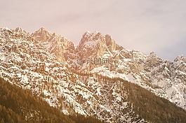 山,自然,冬天