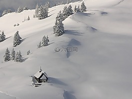 雪,瑞士,教堂