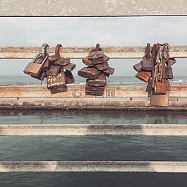 掛鎖,愛,海