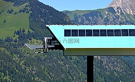 滑雪纜車,山,升降椅