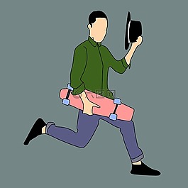 男子,跳躍,滑板