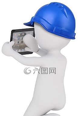 平板电脑,白人男性,3d模型