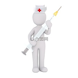 醫(yī)療妹妹,注射器,白人男性