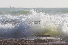 波,海,沖浪