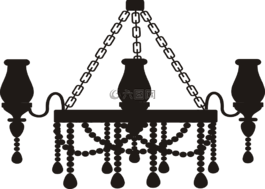 燭臺(tái),吸頂燈,剪影