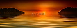 日落,太陽,海