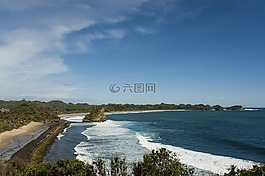 熱帶,海灘,岸