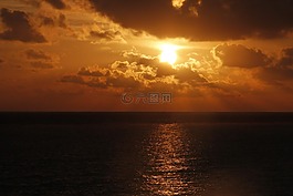 日出,太陽,海