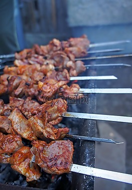 雞,肉,fleischspiesse
