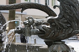 噴泉,魚,水