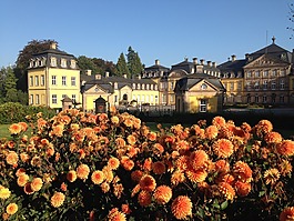 城堡,鲜花,城堡公园
