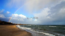 景觀,海,波羅的海