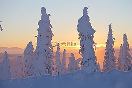 日落,冰,阿拉斯加州