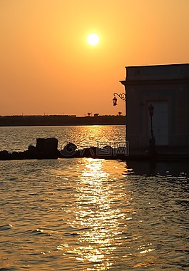 日落,海,天空
