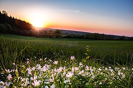 太陽,日落,abendstimmung