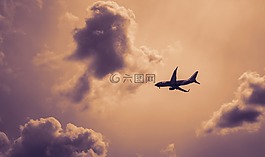 飛機(jī),天空,云