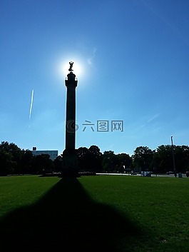 影子,雕像,支柱