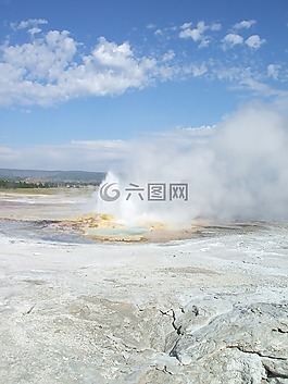 黄石,老忠实,喷泉