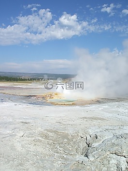 黄石,老忠实,喷泉