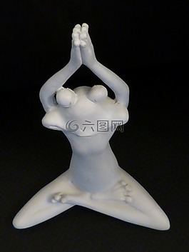 青蛙,瑜伽,雕塑