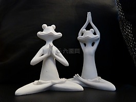 青蛙,瑜伽,雕塑
