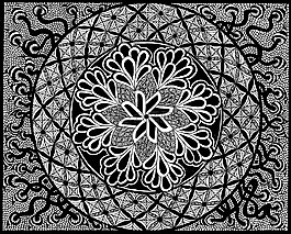 zentangle 图片,黑与白,绘图
