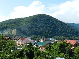 山,夏天,城市