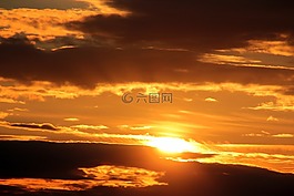 日落,太陽,落山的太陽