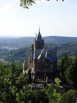 drachenfelsen,城堡,萊茵