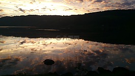 夕陽,湖,abendstimmung