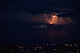 閃電,雷暴,天空