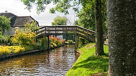 giethoorn,桥,水