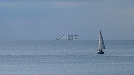 帆船,海,帆