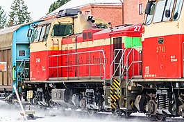 火車,冬天,機車