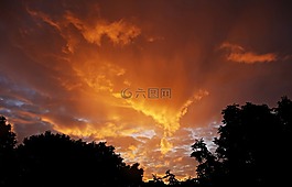 日出,東,天空