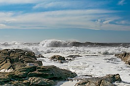 波,海,巖