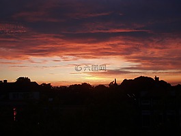 日落,太陽(yáng),多彩的日落