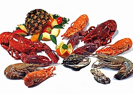 貝類,龍蝦,新鮮