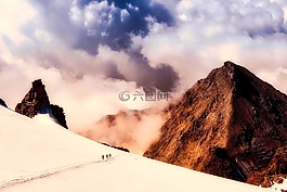 意大利,山,徒步旅行
