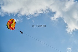 降落伞,飞,云