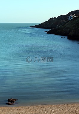 海滩,寂寞,单