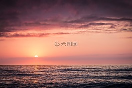 海,自然,日落