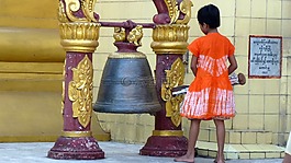 緬甸,鐘,佛