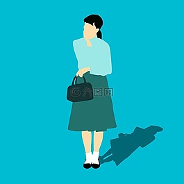 女子,街,等待