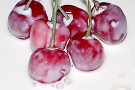 藝術,櫻桃,牛奶