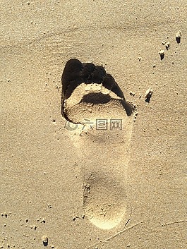 腳,腳印,沙