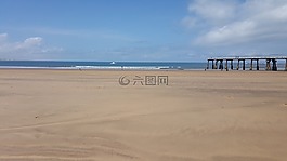 海滩,风景,桑迪