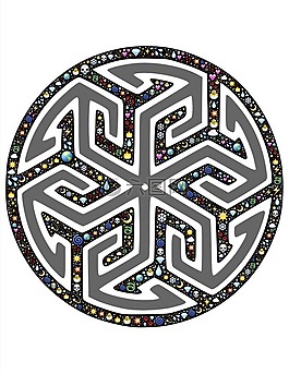 符號,車輪,曼陀羅